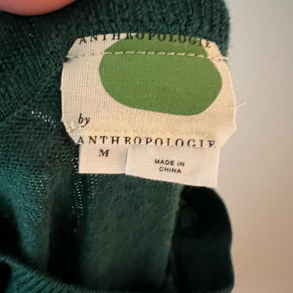 Dark green Anthropologie 3/4 sleeve top - Picture 2 of 2
